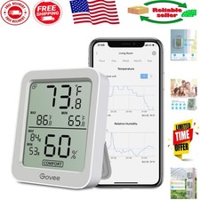 Digital Room Temperature Humidity Monitor Bluetooth with Large Display