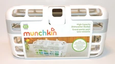 Munchkin High Capacity Dishwasher Basket White & Gray, 25% LARGER, BPA Free, NEW