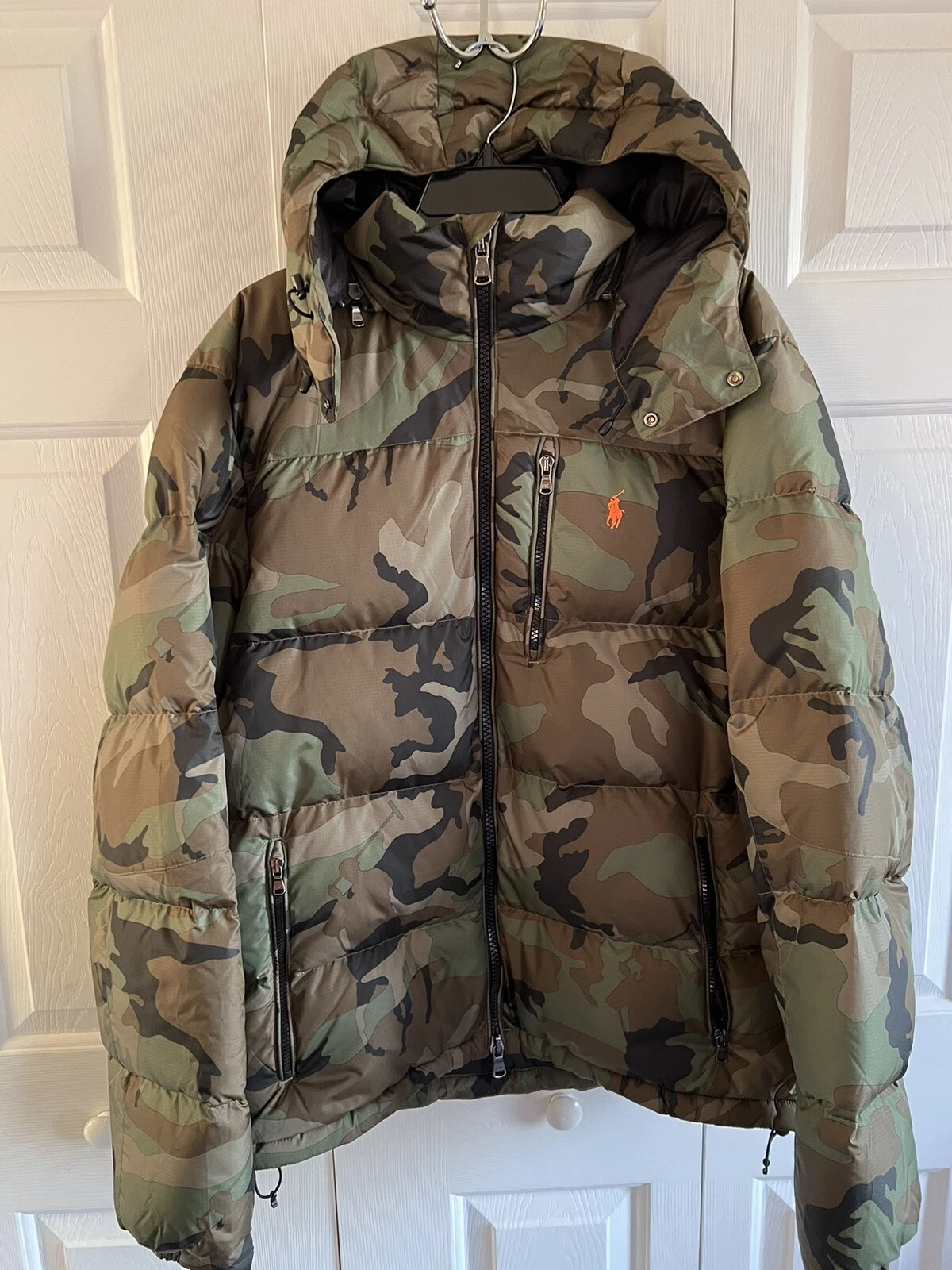 Polo Ralph Lauren Military Camo Down Hooded Jacket $498 LARGE