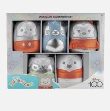 SQUISHMALLOWS Disney 100 Set of 5 Silver Special Edition Collectible Plush 5  