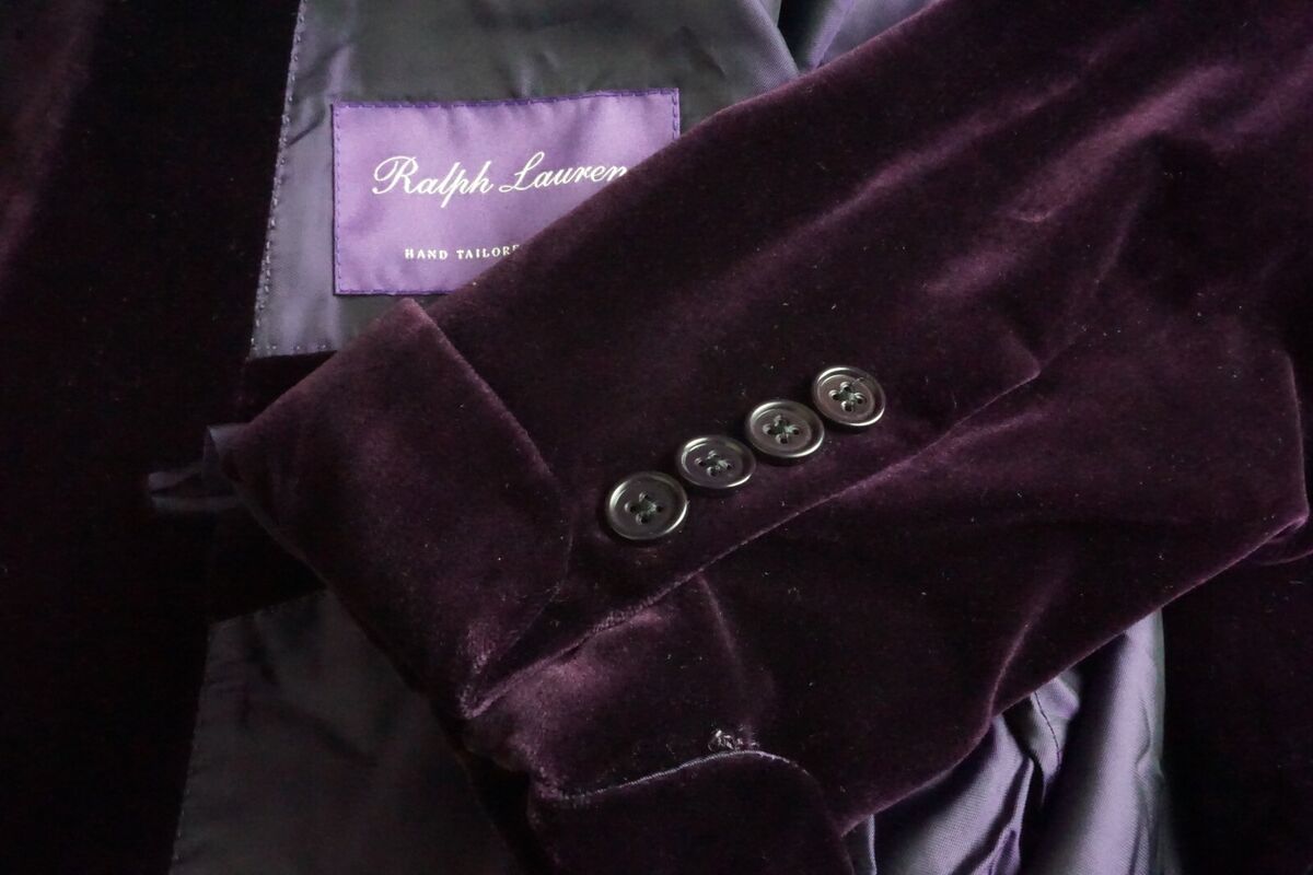 Ralph Lauren Purple Label RLPL Purple Velvet Kent Shawl Ralph Lauren Purple Label RLPL Purple Velvet Kent Shawl