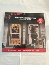 CHUCKY WINDOW SILHOUETTES 2PCS 33.5" x 65" UNIVERSAL CITY STUDIOS/AMSCAN