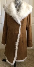 Ugg Women Vanesa Chestnut Toscana Shearling Jacket Coat Size M