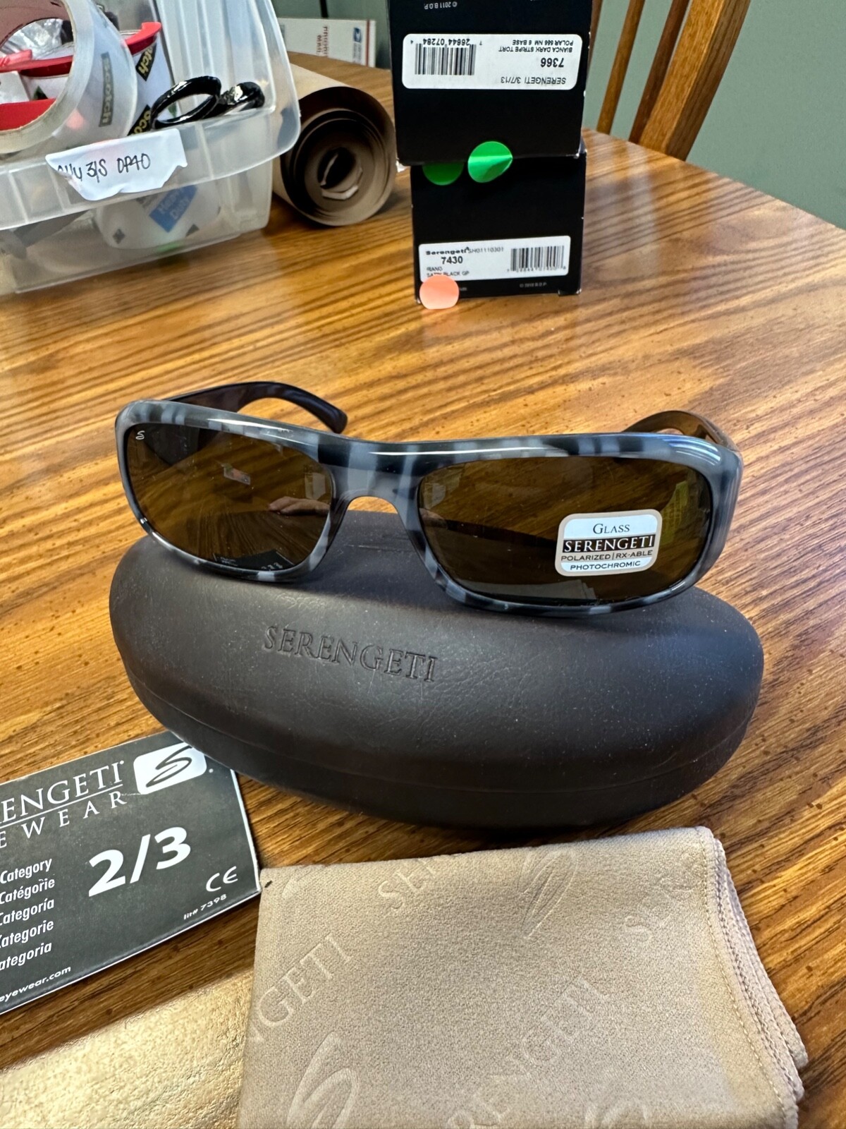 Serengeti Sunglasses 7450 Genova Gray Plaid Japan Polarized Sunglasses