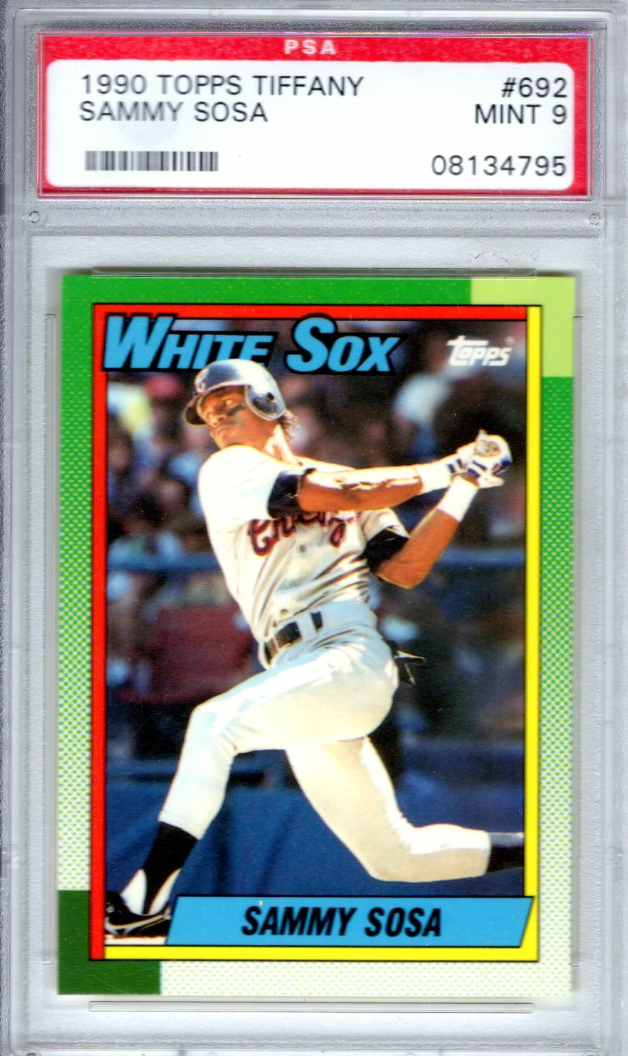 1990 Topps Tiffany Sammy Sosa PSA 9 MINT # 692 RC Rookie