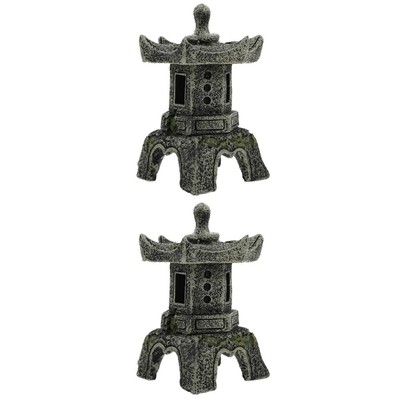  2 Pack Zen-Gartenfiguren Kleines Pagodenmodell Pagodenstatue
