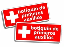 Kit de primeros auxilios ESPAÑOL Etiquetas Decalques de seguridad Emergencia 1ra