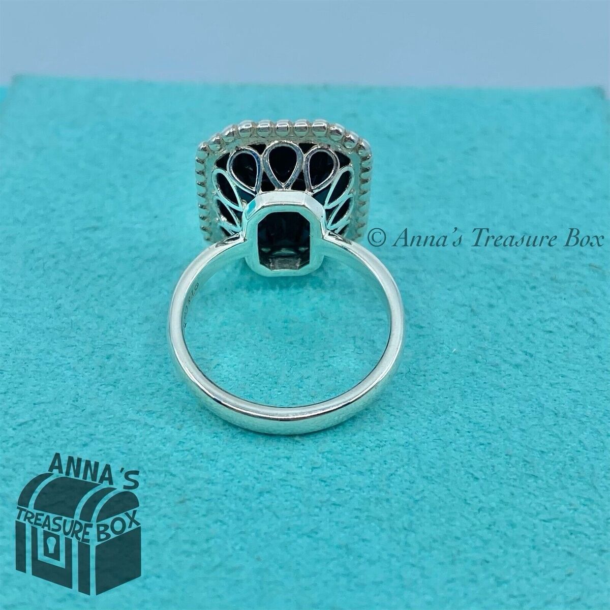 Tiffany & Co. 925 Silver Ziegfeld Black Onyx Daisy Ring Sz Tiffany & Co. 925 Silver Ziegfeld Black Onyx Daisy Ring Sz