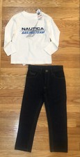 U.S. Polo Assn. Jeans Sz 5 Boys 2pc Outfit Long Sleeve Nautica Size 4 NWT
