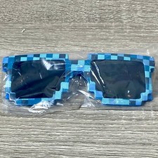 Minecraft Style 3D Blocks Blue Mosaic Sun Glasses. Brand New.