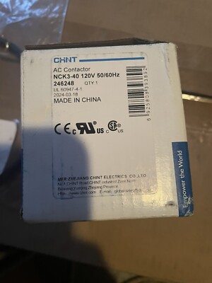 CHINT NCK3-40 AC Contactor 120V 50/60Hz 246248
