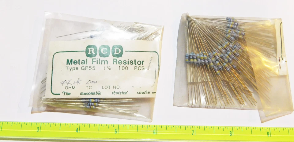 RCD COMPONENTS (100) RCD Comp 1/4W 1% Metal Film Resistors (.25 watt) GP55 40.2 Ohm to 78.7 Ohm