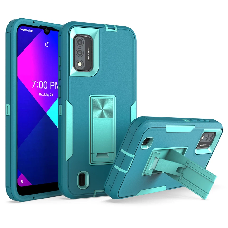 For Wiko Ride 3 Shockproof Bicolor Hybrid Armor Back Hard Stand Case Cover - Image 4 of 4