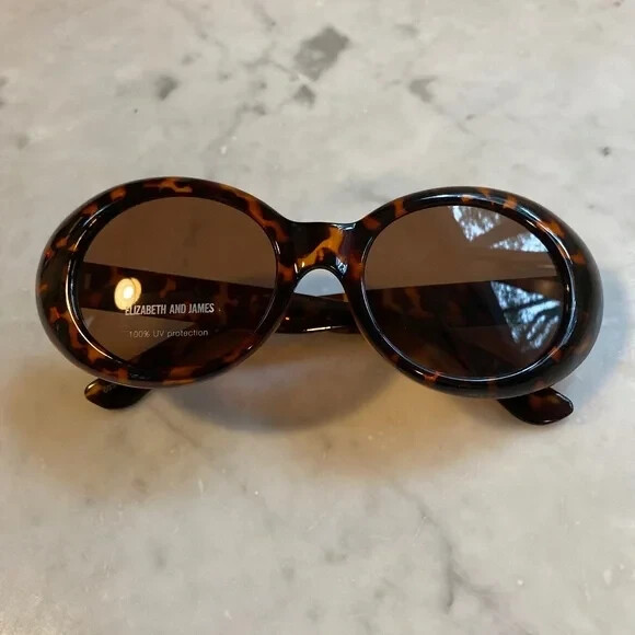 NEW Elizabeth & James Taupe Round Sunglasses Wooster Sunglasses by Elizabeth and James Accessories | Rent  main image 3