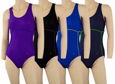 ACCLAIM Nice Two Colour Ladies Girls Strap Back Swimming Costume Swim Suit Lycra