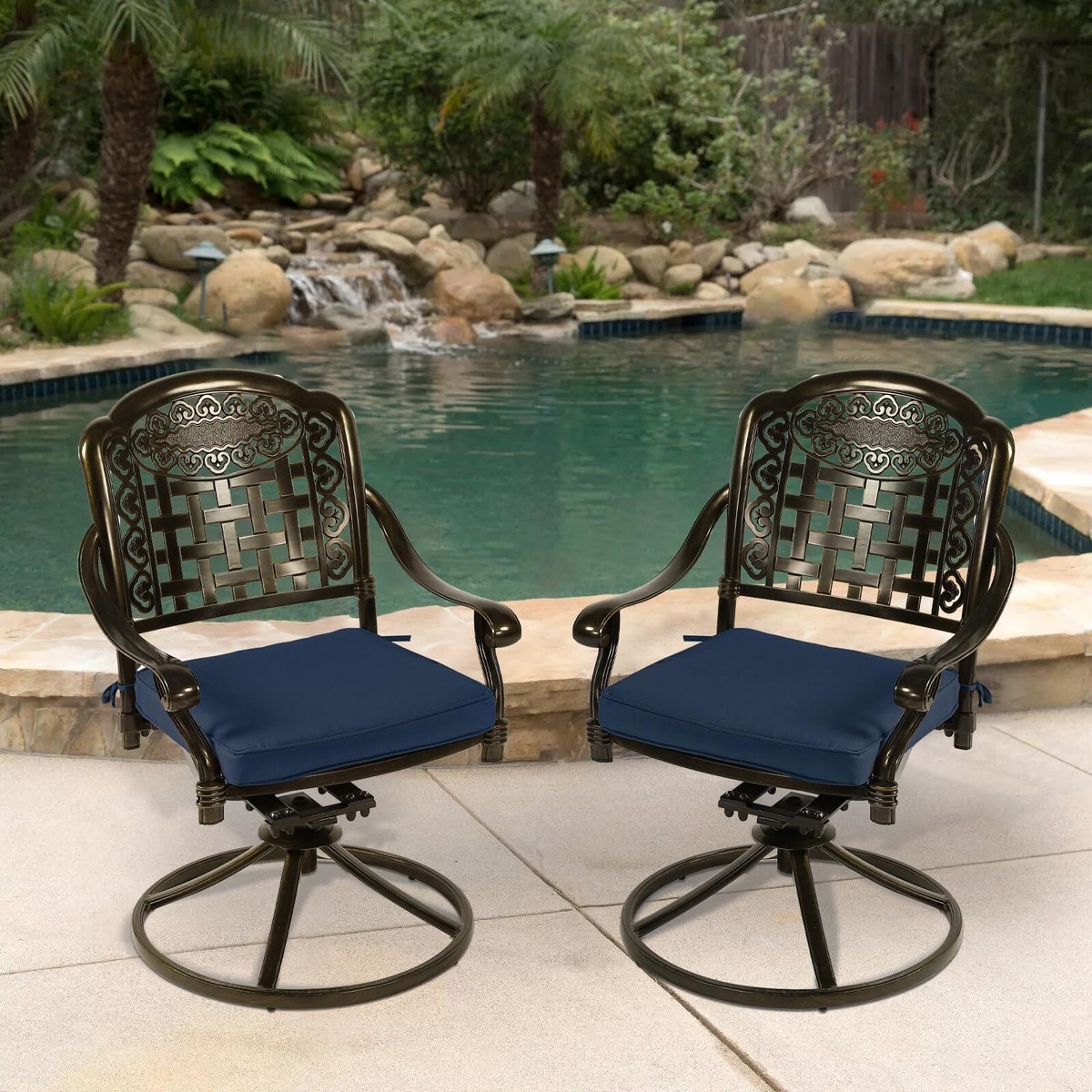 Outdoor Furniture Aluminum Swivel Rocker Patio Chairs ALAULM