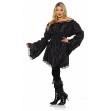 Underwraps Versatile Peasant Pirate Shirt Black Adult Halloween Costume 29967