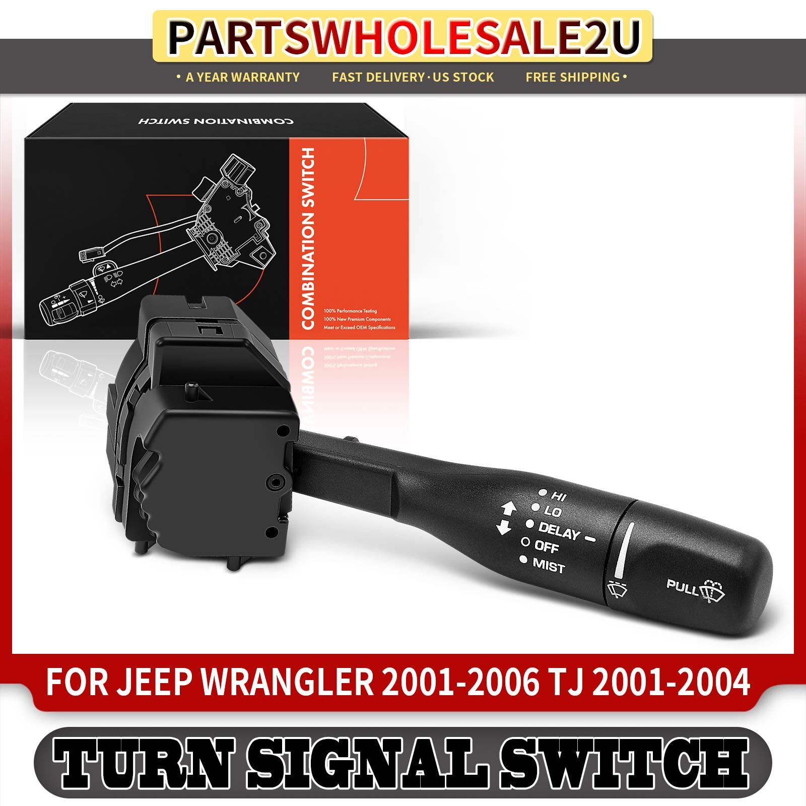 Windshield Wiper Switch for Jeep Wrangler TJ 20012006 w/ Intermittent