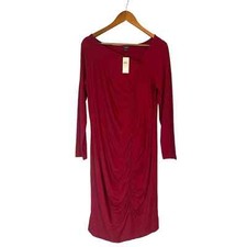 Ann Taylor Womens Maroon New With Tags Body-con Ruched Dress Size Large