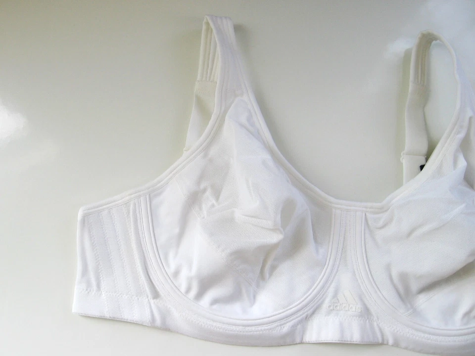 SB112 adidas NEW 108545 White ClimaLite Power Mesh Soft Cups UW Sports Bra 40D - Image 2 of 3