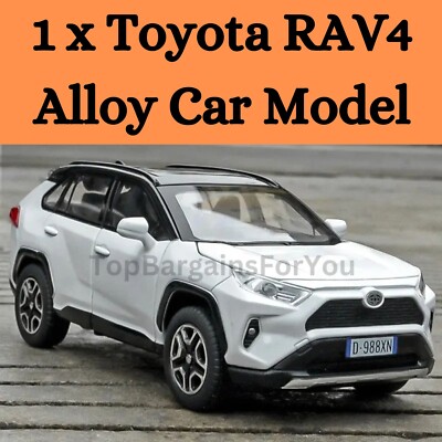 1:32 RAV4 Alloy WHITE Car Model SUV Diecast Toy Vehicle Sound & Light Car UK