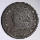 Photo of a 1826-P Half Cent from an eBay listing that sold on Jul 7, 2026