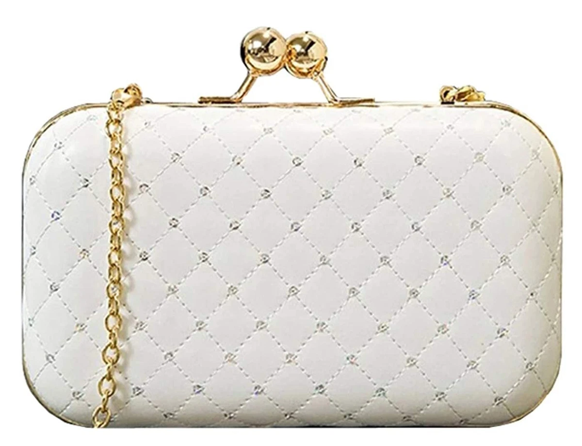 Clutch Purse Wedding Beaded Pearl Clutch Bag Bridal Handbags Chain Small  Shoulder Bags for Ladies(White) - Walmart.com