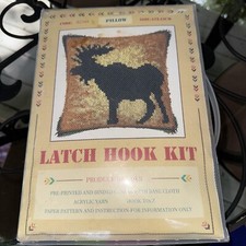 NIP Latch Hook Kit Brown Cloth, Hook, Pattern 16 X 16