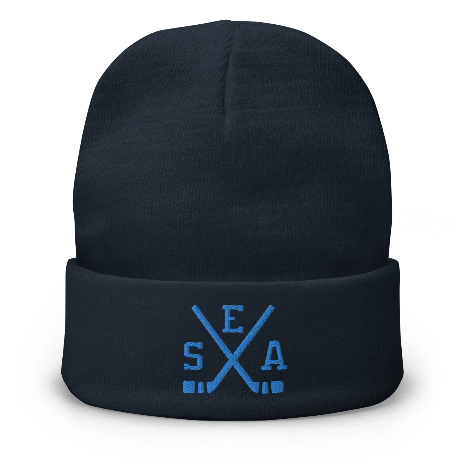 Seattle Hockey Sticks Retro Kraken Winter Beanie Cap Hat
