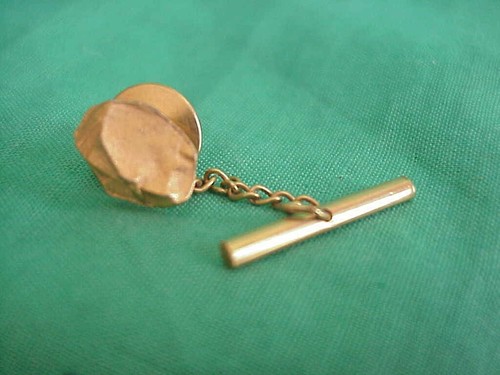 NUGGET Gold Tone Tie Tack Pin - Picture 2 of 2
