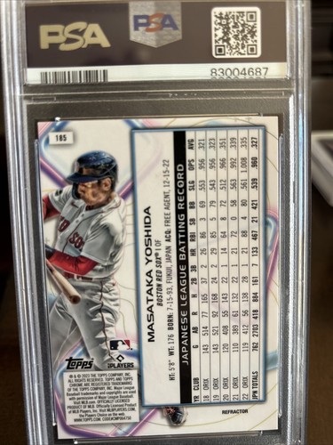 2023 Topps Cosmic Chrome Masataka Yoshida RC Refractor Rookie #185 PSA 10 GEM - Bild 3 von 4