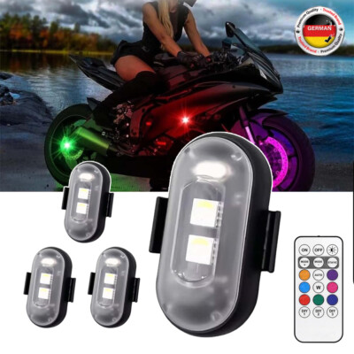 4x Frontblitzer LED Blitzlicht Warnleuchte Strobe Licht Gelb KFZ LKW PKW 8Farben