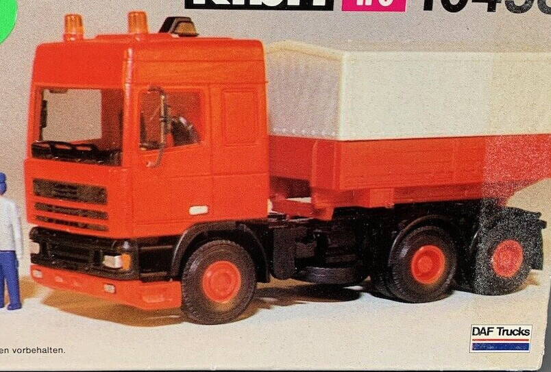 HO Kibri #10458 Tractor DAF Trucks -- 95 Red-Orange Plastic Model