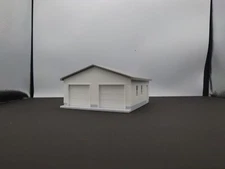 Updated! 1:64 Scale-White Two 2 Car Garage w/ Movable Door and Removable Roof