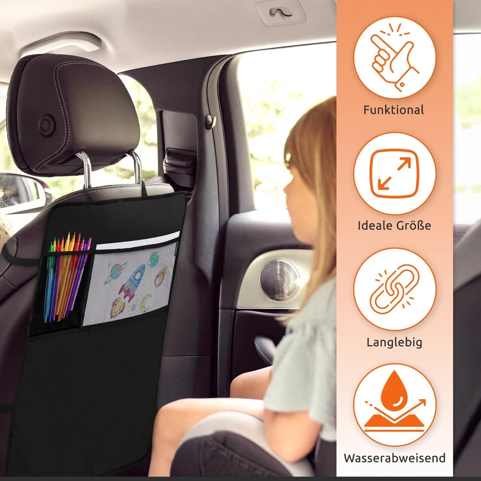 2x Rückenlehnen-Schutz Rücksitz-Organizer Rücksitz-Schoner-Tasche Auto - Bild 2 von 4
