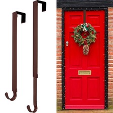 Adjustable Wreath Hanger, 15-25 Inch, 20 lbs, Brushed Red, Perfect for Christ...
