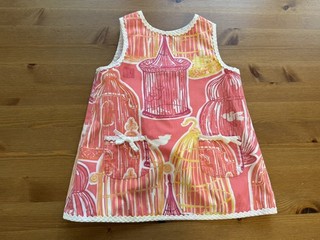 Lilly Pulitzer Girls 18 24M Pink & Yellow Birdcage Dress EUC