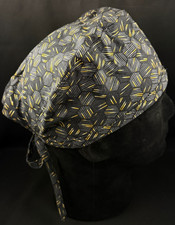 Surgical Scrub Cap - Reversable - Geometric / Grey/Bicycles - One Size