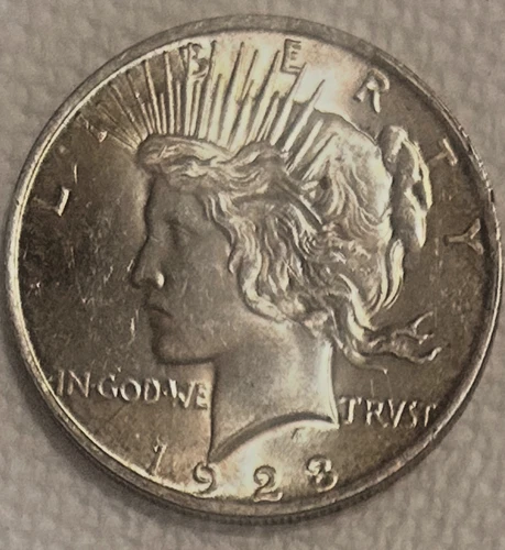 1923 Peace dollar, Proof like, brilliant no ship or reserve Sigma tested genuine