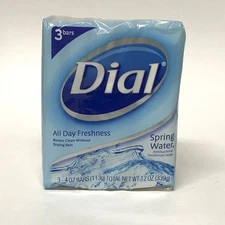 Dial SPRING WATER Antibacterial Deodorant Bar Soap, 4oz, 3ct pack | NOS | Sealed