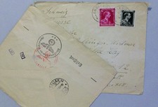 WWII 1943 Belgium - 2 Occupation Censored Covers to Switzerland - Frankfurt 