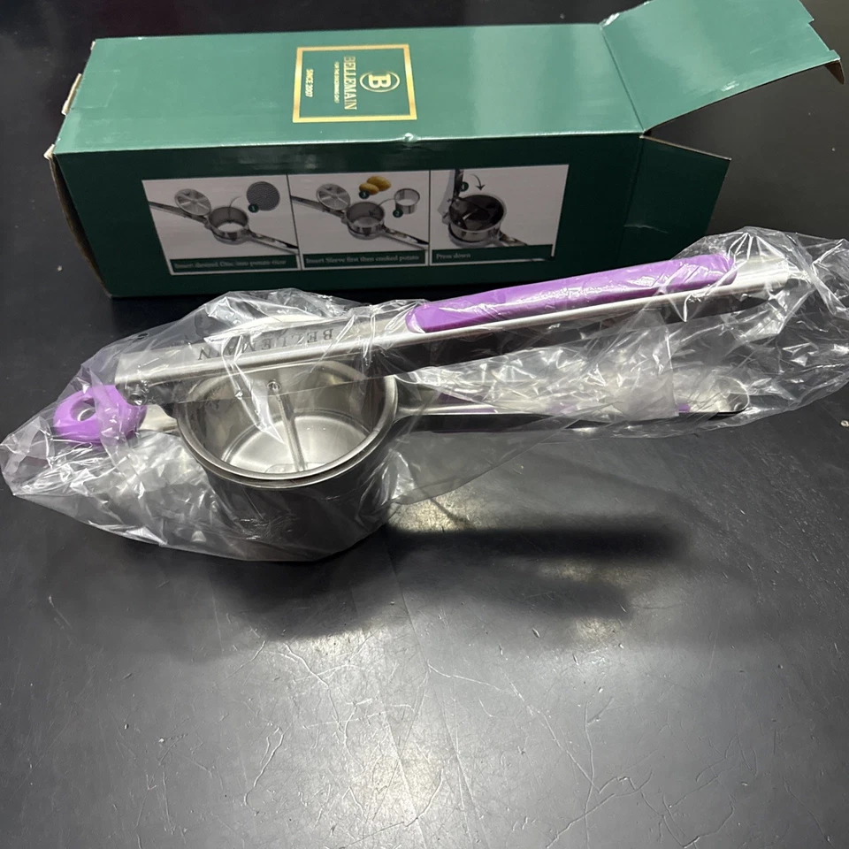 Bellemain Potato Ricer 15oz Stainless Steel Spaetzle Maker Purple Medium - Image 4 of 4