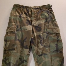Vintage US Army Pants Mens 32x31 Woodland Camo Combat Ripstop Cargo Trousers