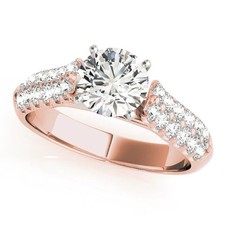 Lab-Created 1.70 Ct Round Cut VVS1 Diamond Wedding Ring 14K Rose Gold Finish