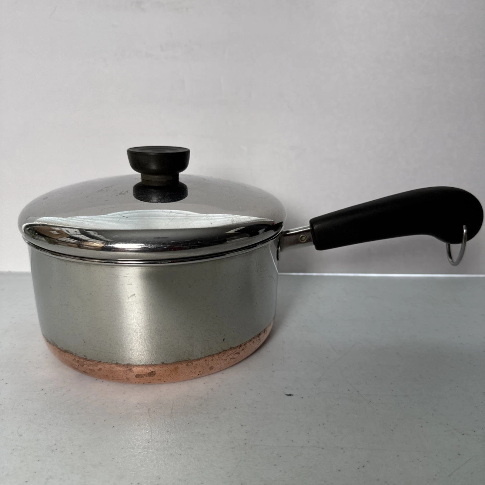 Revere Ware Copper Clad Stainless Steel 2qt Sauce Pan with Lid -Clinton, ILL USA