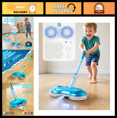 Rechargeable Electric Mop Toy with Water Sprayer & LED Headlights - Cordless Cle