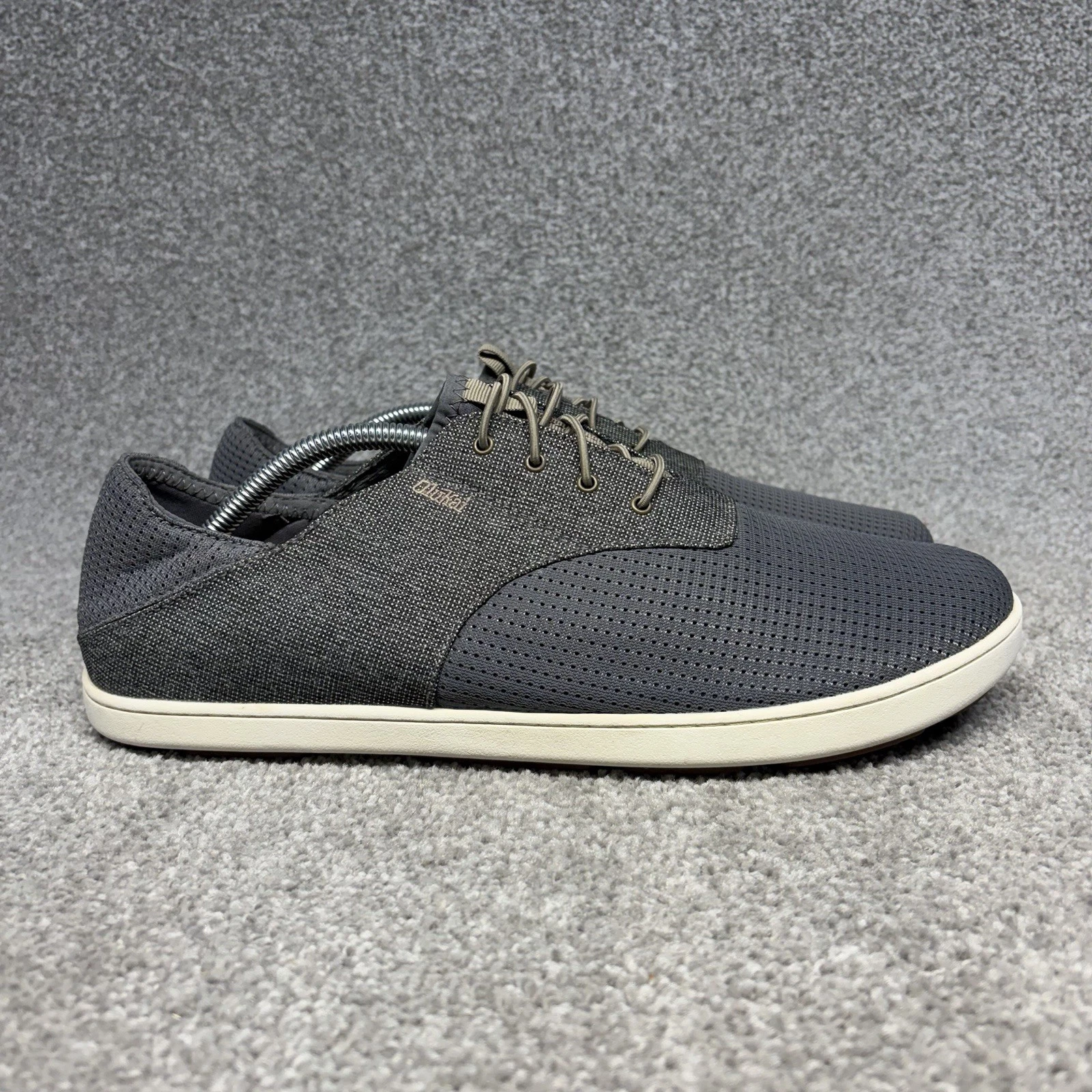 Olukai Nohea Moku Men's Size 12 Grey White Casual Shoes Slip On Comfort Outdoors