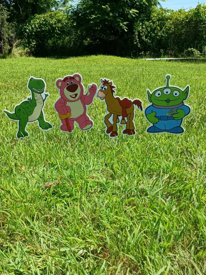 Decoraciones de patio de fiesta de cumpleaños Toy Story 8 piezas a prueba de intemperie niños niñas Foto 3 de 4