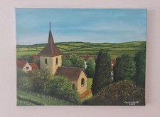 Original Fine Art Acrylic Painting On Canvas "The English Countryside" 