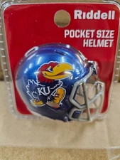 KANSAS JAYHAWKS BIG 12 2025 CLAM SHELL POCKET PRO FOOTBALL HELMET RIDDELL